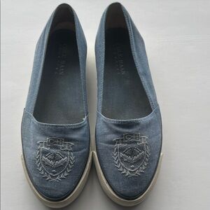Cole Haan Women's Blue Embroidered Flats
